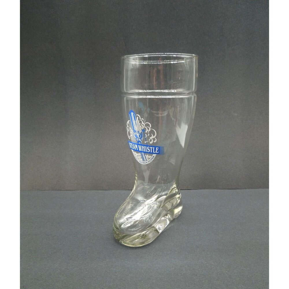Steam Whistle Beer Glass Boot Shaped Canada Vintage 10"
